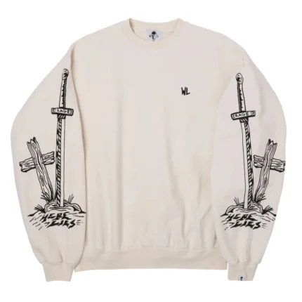 Warren Lotas Here Lies Crewneck Sweatshirt Cream