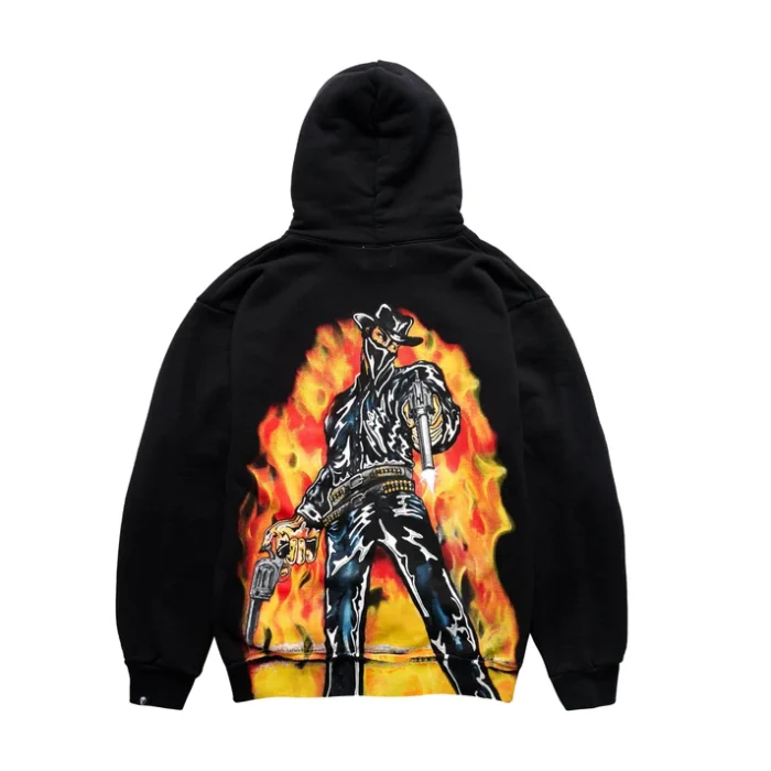 Warren Lotas Night Cowboy Fire Hoodie – Black